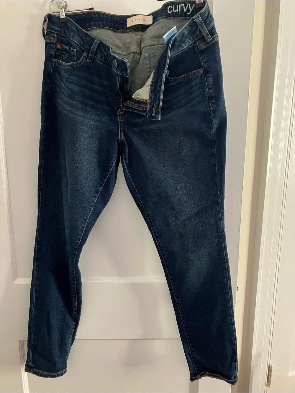 Curvy Dark Wash Skinny Jeans - Stretch Denim
